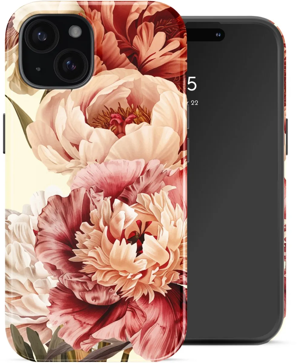 Selencia Hoesje iPhone 15 MagSafe Vintage Peony