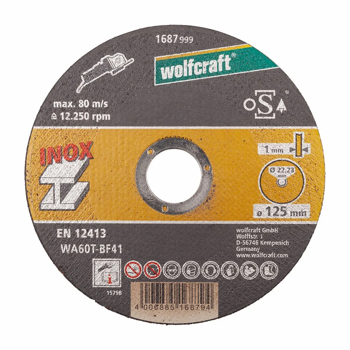 Wolfcraft 10 Slijpschijven Edelstaal Ø125mm