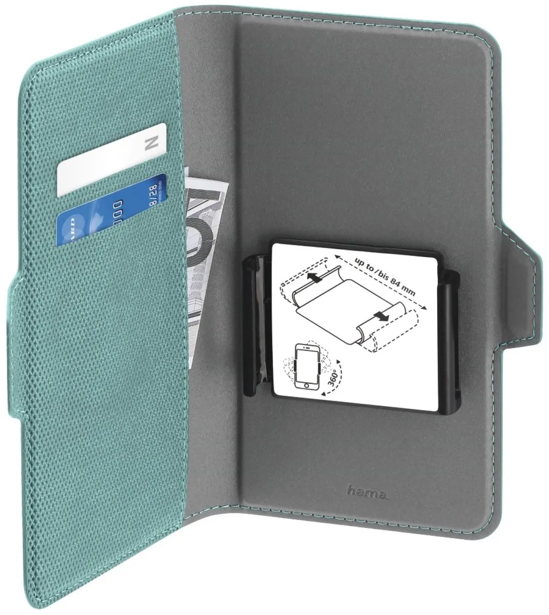 Hama Smart Move Boekje XXL 5,2"-6,5" - 2 Pasjes - Muntkleur - afbeelding 6 van 6