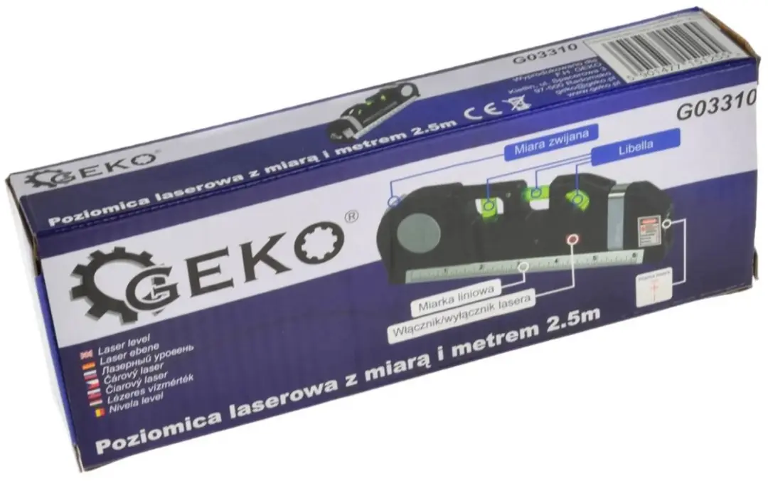 GEKO Multipurpose Laserwaterpas - 2,5m Meetlint - afbeelding 5 van 6