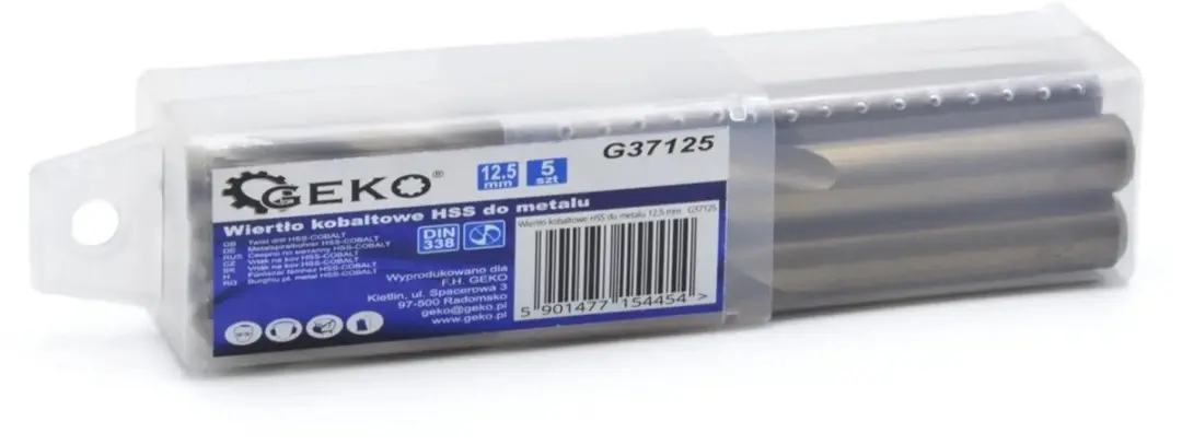 GEKO HSS M35 Cobalt Metaalboor 12,5mm - 5 stuks - afbeelding 2 van 6