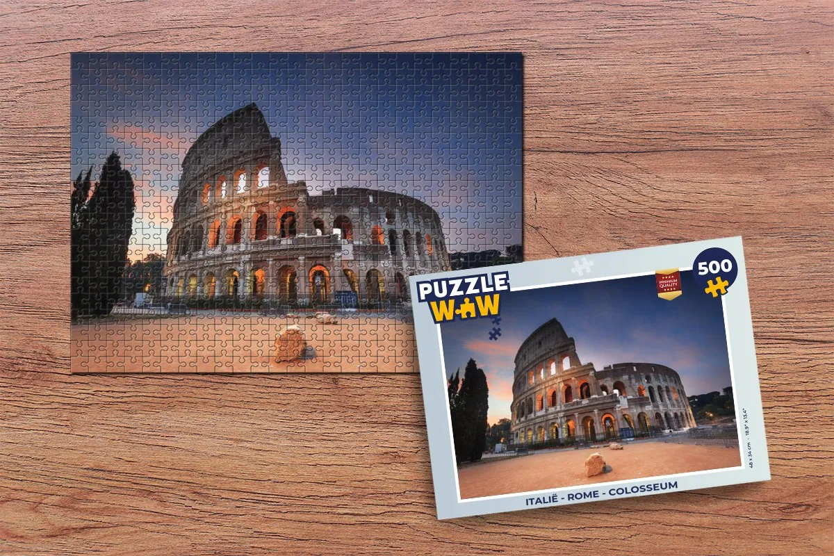 PuzzleWow Italië Rome Colosseum Legpuzzel 500 Stuks - Multicolor