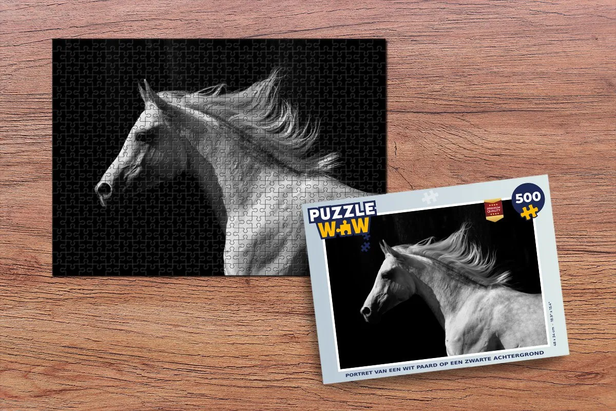 PuzzleWow Paarden Boerderijdier Legpuzzel 500 Stuks - Multicolor