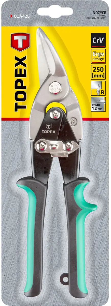 Topex Plaatschaar 01A426 - 250mm - Rechthandig - afbeelding 2 van 4