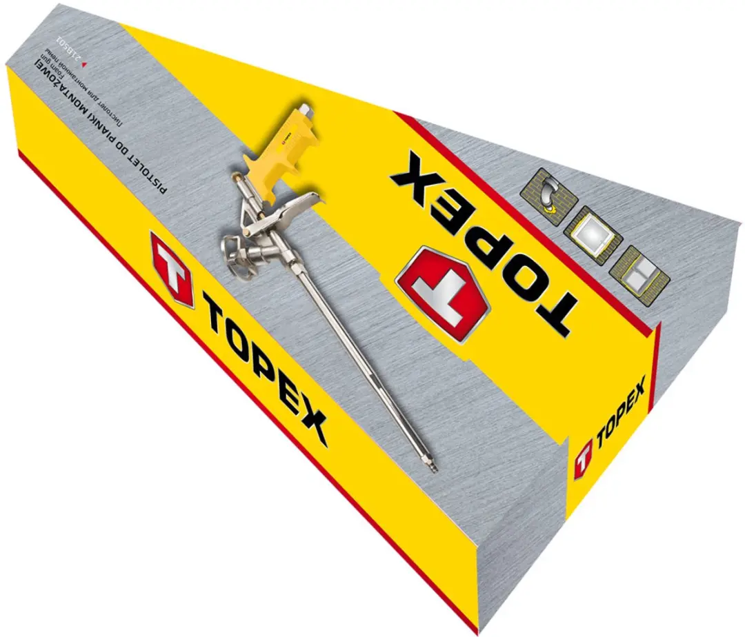 Topex 21B501 Montageschuim Pistool - Zilver/Geel - afbeelding 4 van 6