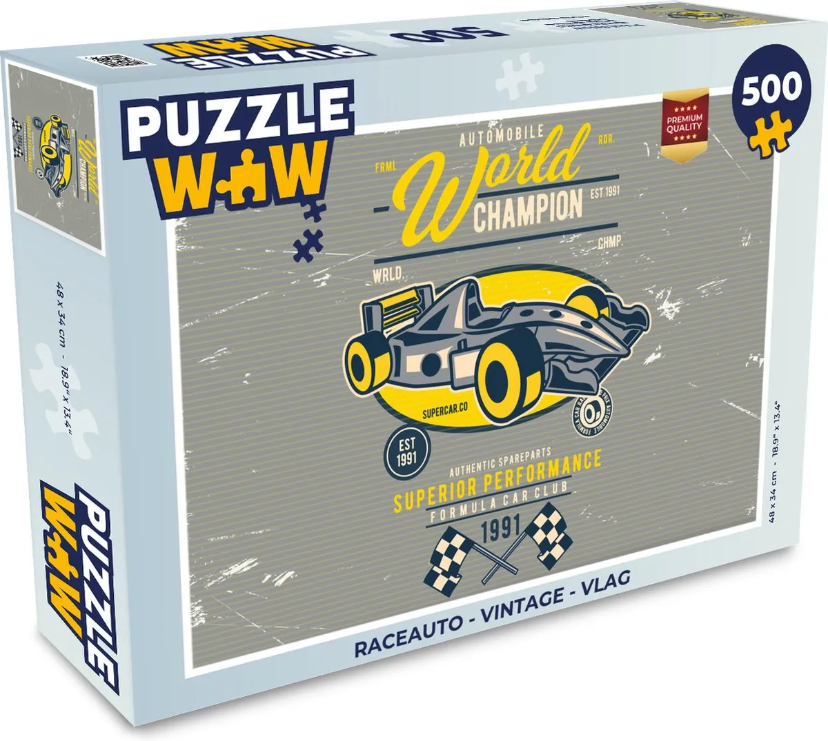 PuzzleWow Raceauto Vintage Legpuzzel 500 Stuks