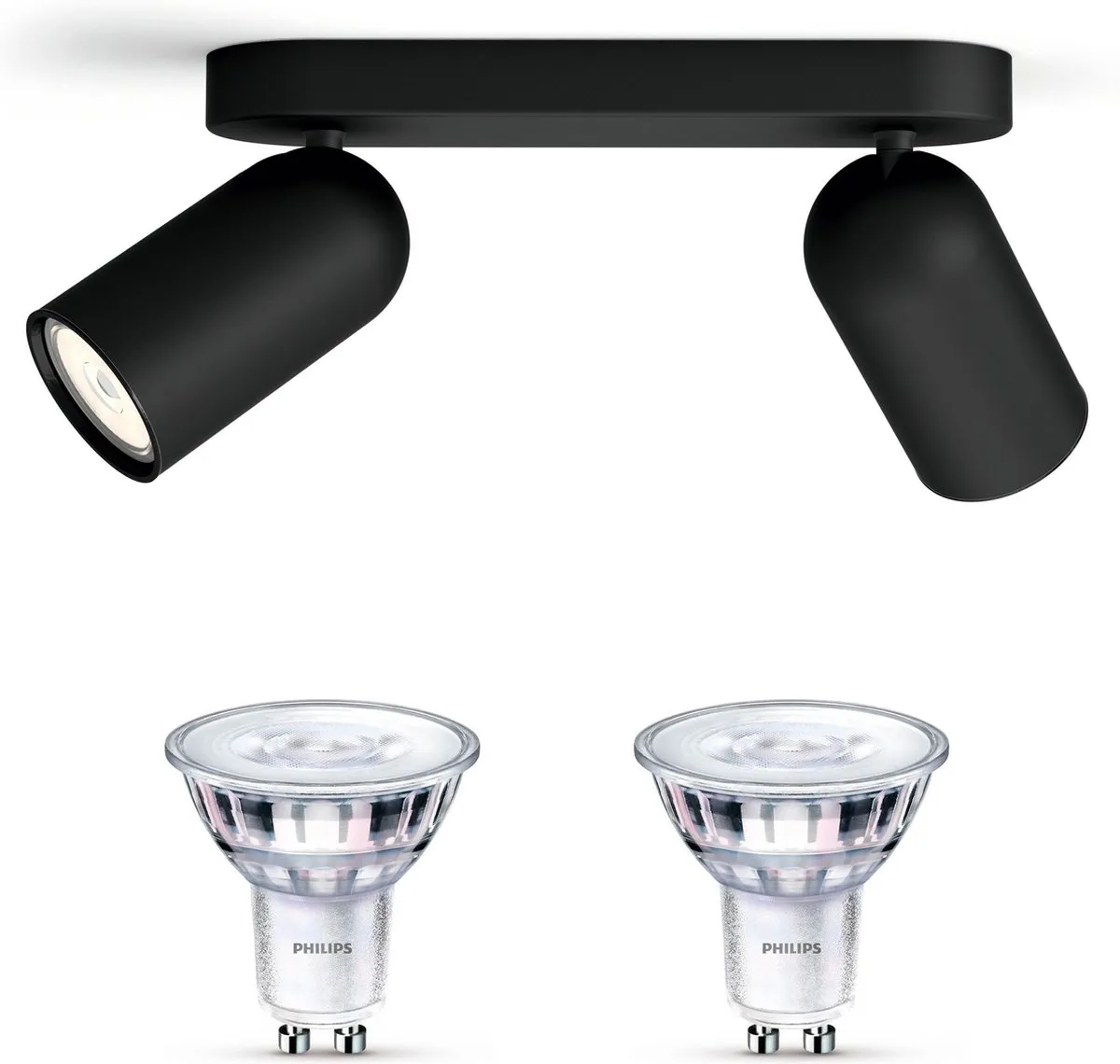 Philips Pongee Opbouwspot Zwart