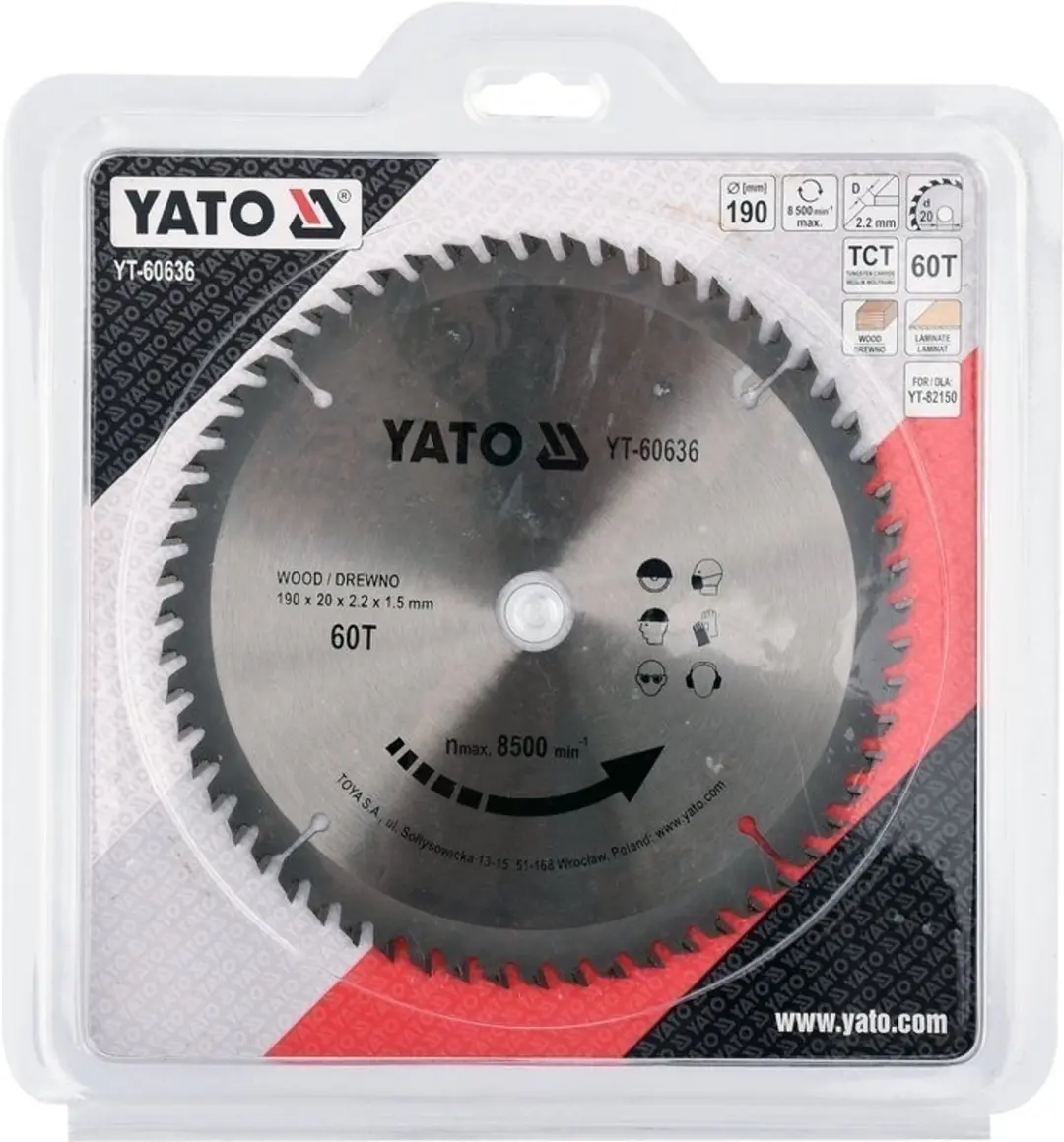Yato YT-60636 Cirkelzaagblad - 190mm - 60 Tanden - afbeelding 2 van 3