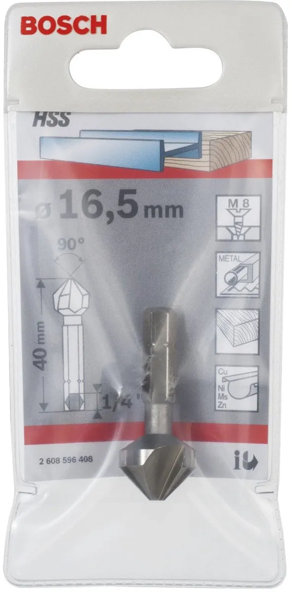 Bosch Verzinkboor 16,5mm M8 40mm - 2608596408 - afbeelding 4 van 4
