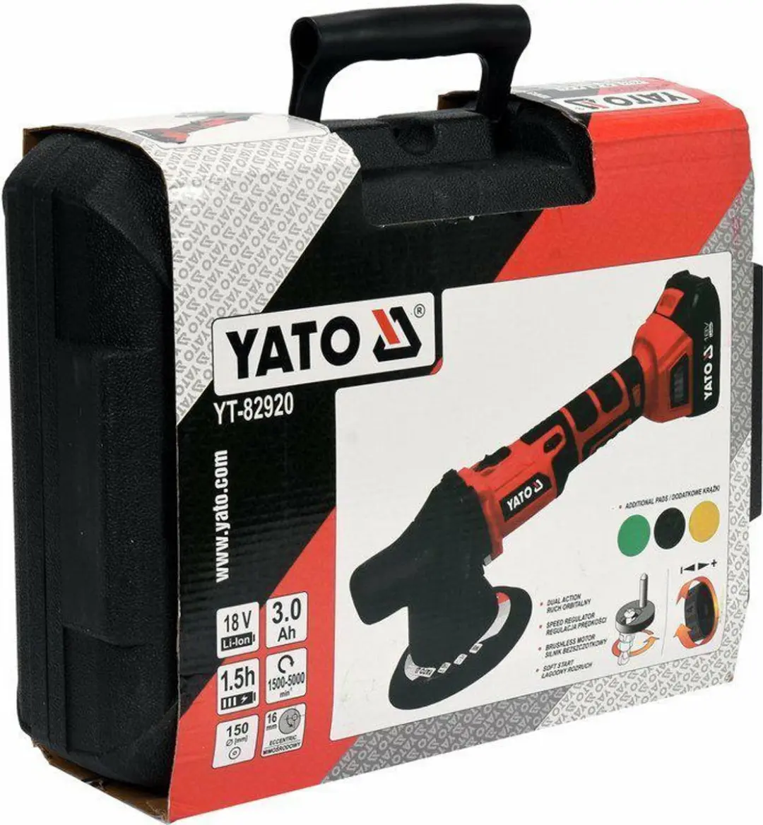 Yato YT-82920 Excentrische Polijstmachine Set 18V - afbeelding 2 van 4