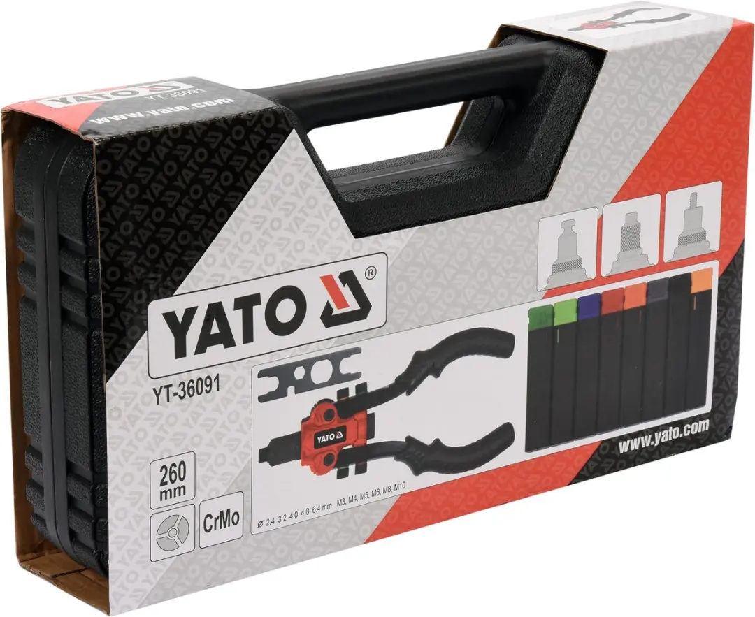 Yato YT-36091 Klinknageltang 3-in-1 - Zwart - afbeelding 3 van 6