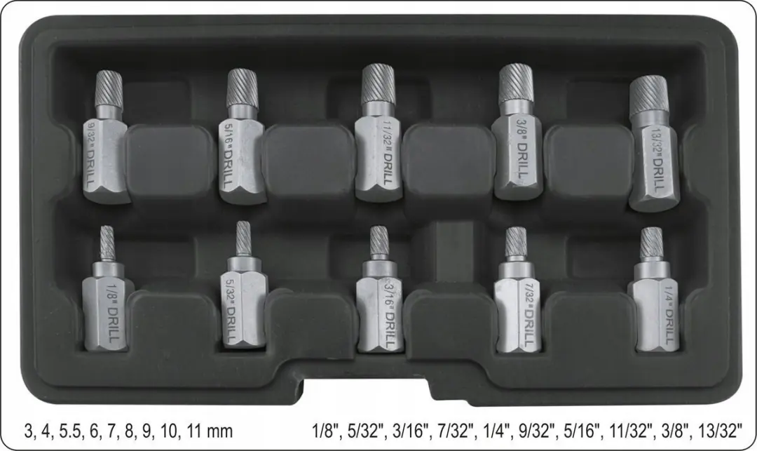 Set Schroefverwijderaars 3-11mm - 10 Delig - afbeelding 2 van 4