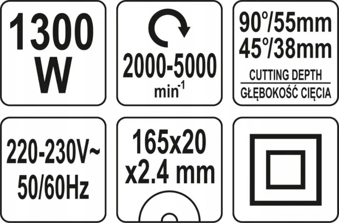 Yato YT-82168 Invalcirkelzaag - 1300W - Ø165mm - afbeelding 3 van 5
