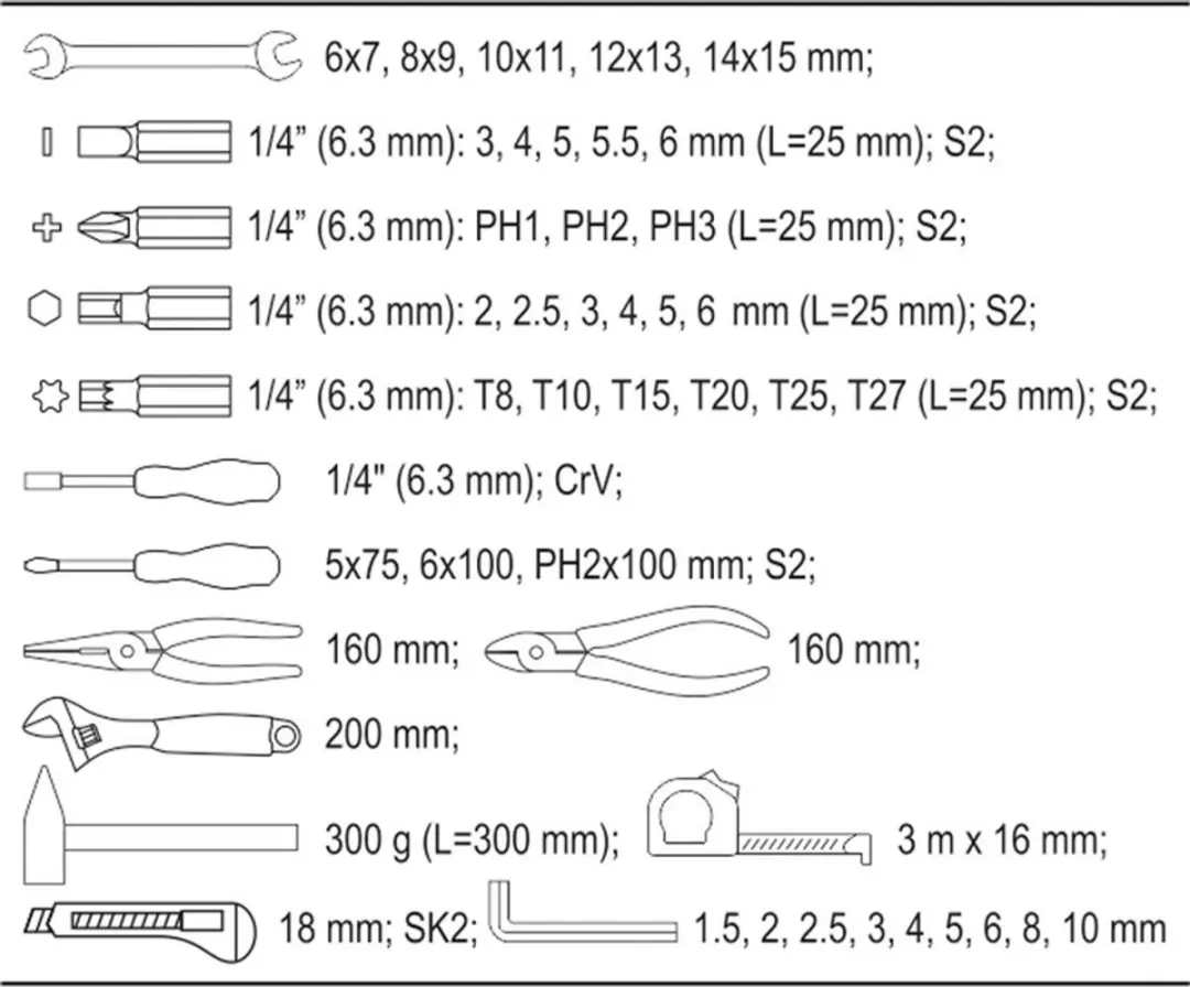 Yato Gereedschapsset YT-39280 - 44 Stuks - afbeelding 6 van 6