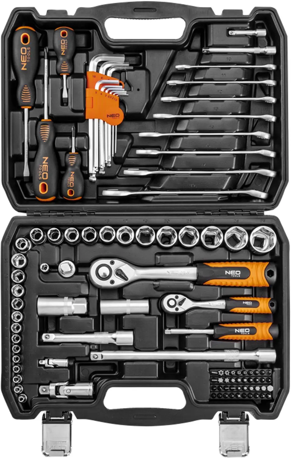 NEO TOOLS Dopsleutelset 100-delig 1/4" & 1/2"