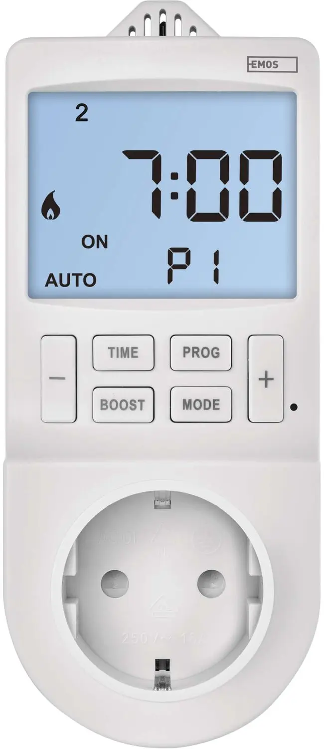 EMOS Stopcontactthermostaat met digitale timerfunctie 2-in-1, P5660SH