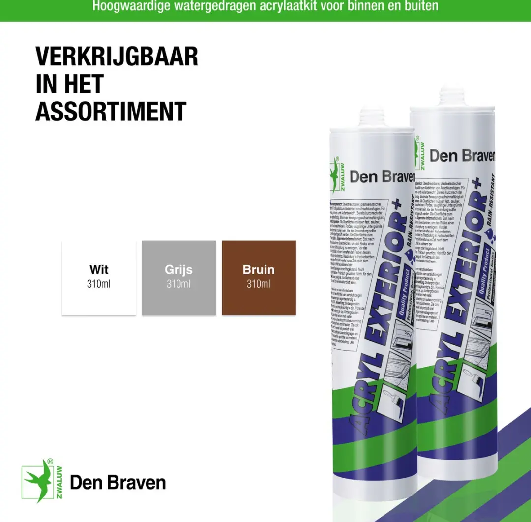 Zwaluw Acrylaatkit Exterieur - 310 ml - Bruin - afbeelding 4 van 6