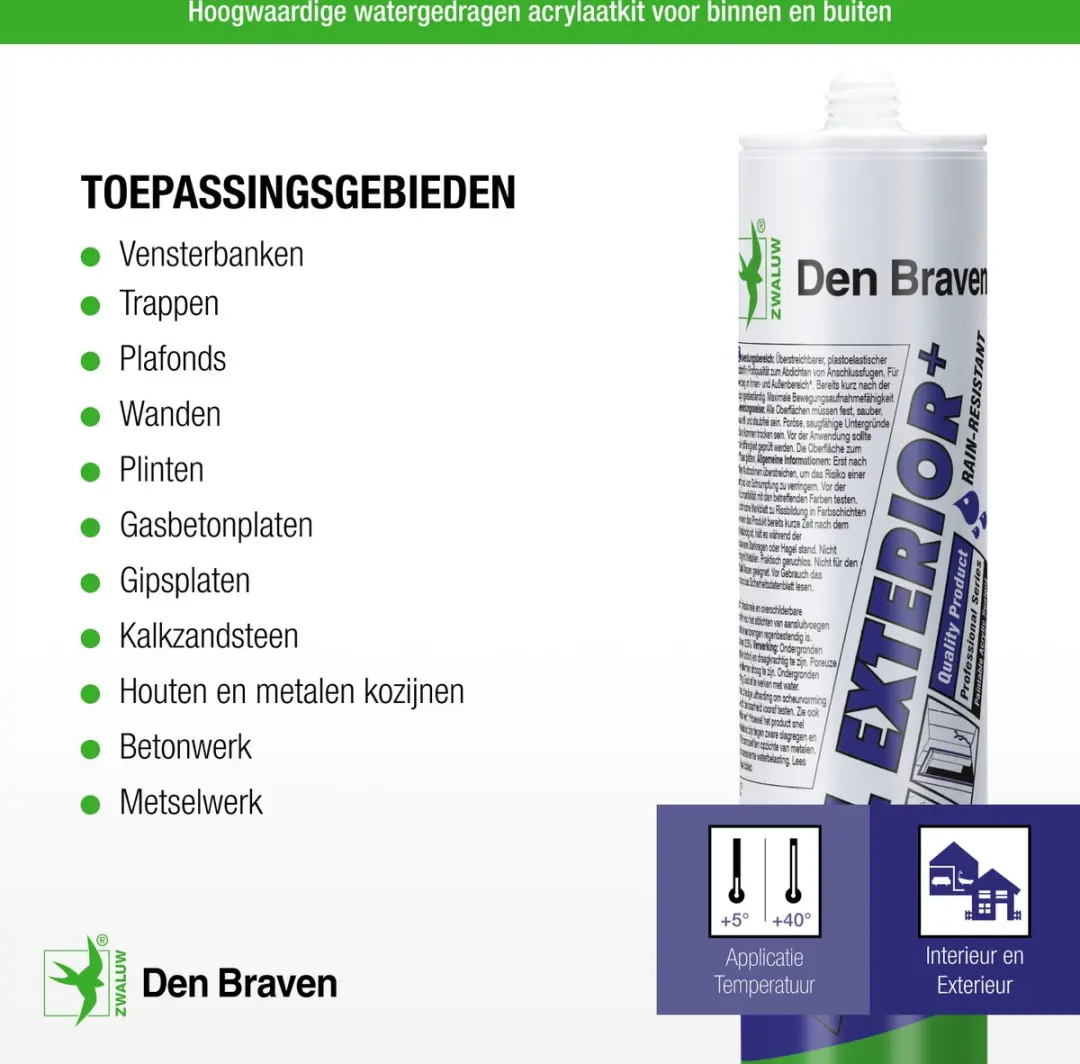 Zwaluw Acrylaatkit Exterieur - 310 ml - Bruin - afbeelding 2 van 6