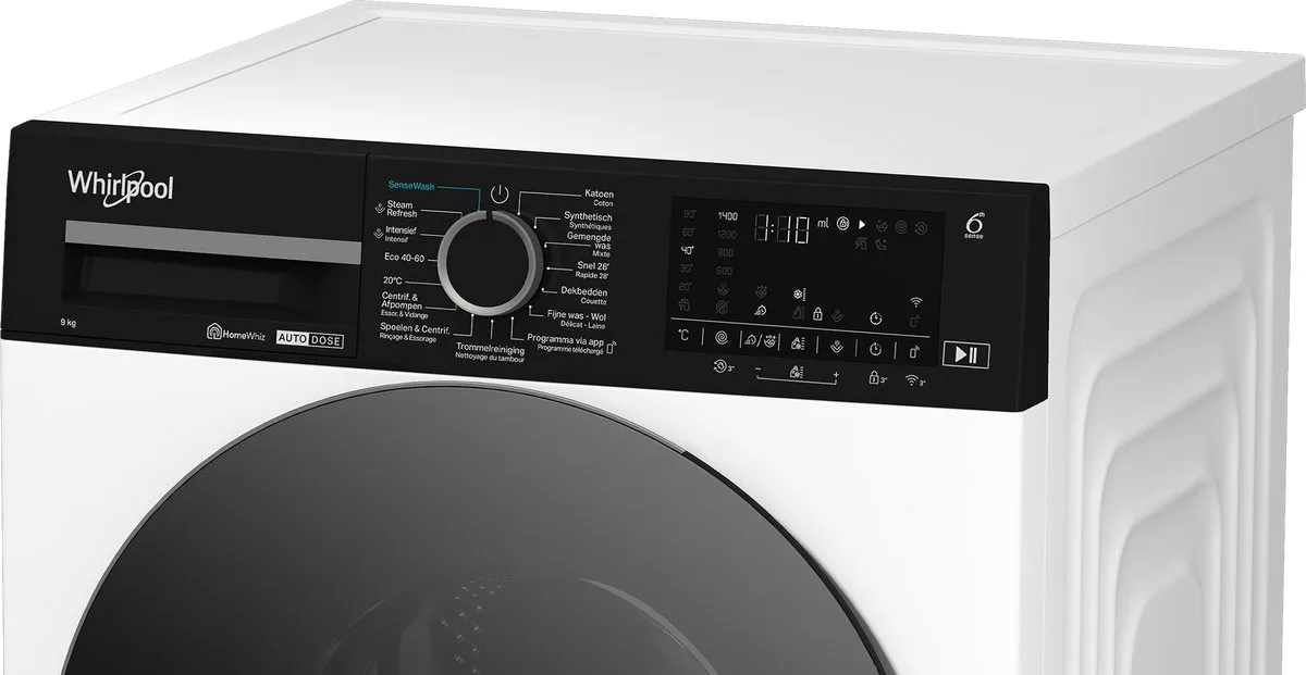 Whirlpool WPM 97W ADS BE Wasmachine 9 kg - 1351 RPM Wit - afbeelding 6 van 6
