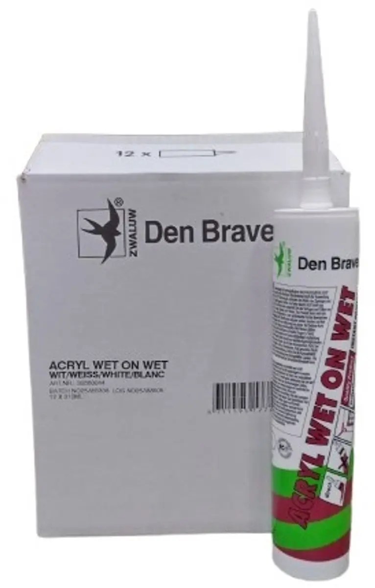 Den Braven Acryl Kit Wet On Wet Koker 310 ml -kleur wit 12 stuks in doos