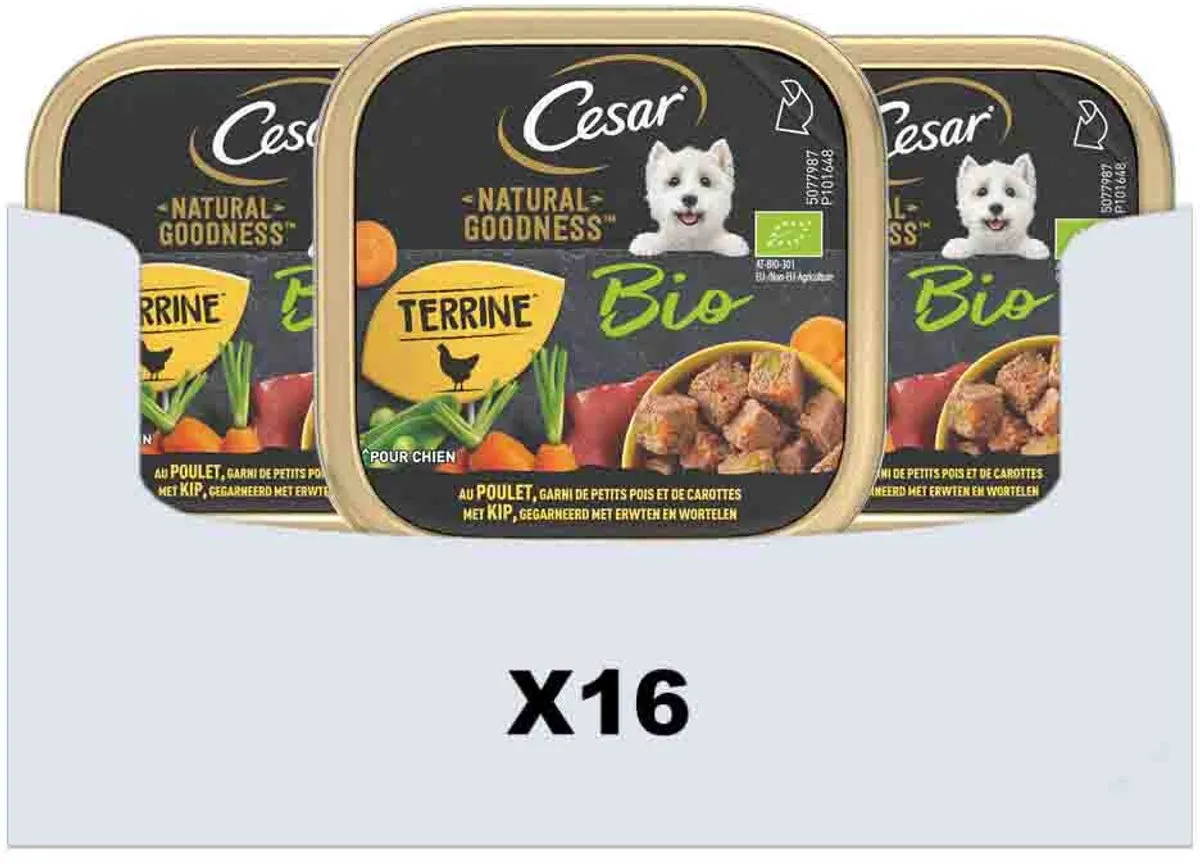 César Natural Goodness Kip Bio Alu Paté - 16x100g