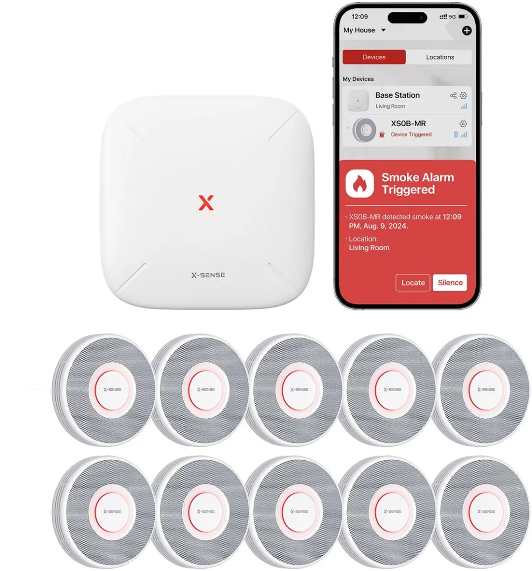 X-Sense Link+ Pro Slimme Voice Rookmelder bundel