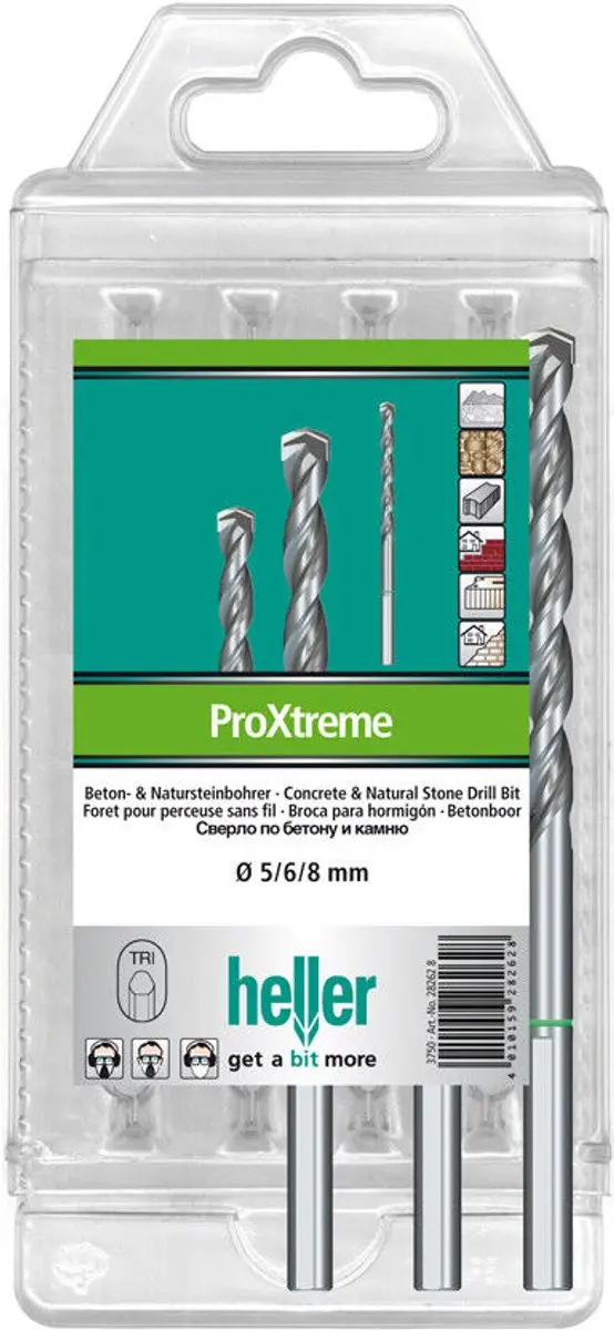 Heller ProXtreme Betonborenset 5/6/8mm - 3 Stuks - afbeelding 4 van 5
