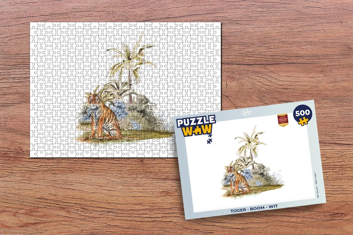 PuzzleWow Tijger Boom Legpuzzel 500 Stuks - Multicolor