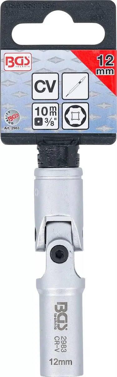 BGS technic Cardan Bougiedop 3/8 - 12 mm - Zilver - afbeelding 4 van 6