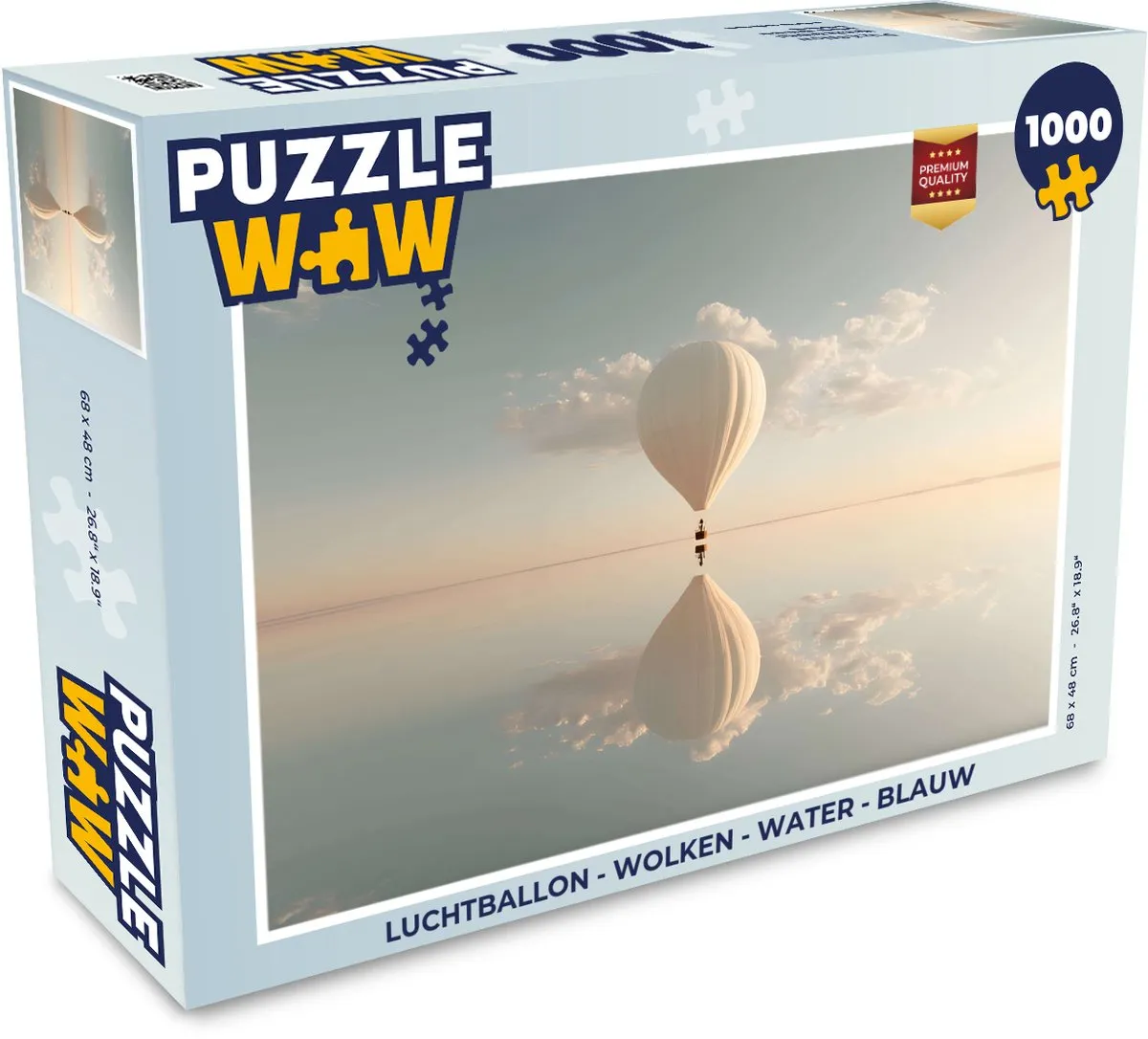 PuzzleWow Luchtballon Wolken Water Legpuzzel 1000 Stuks