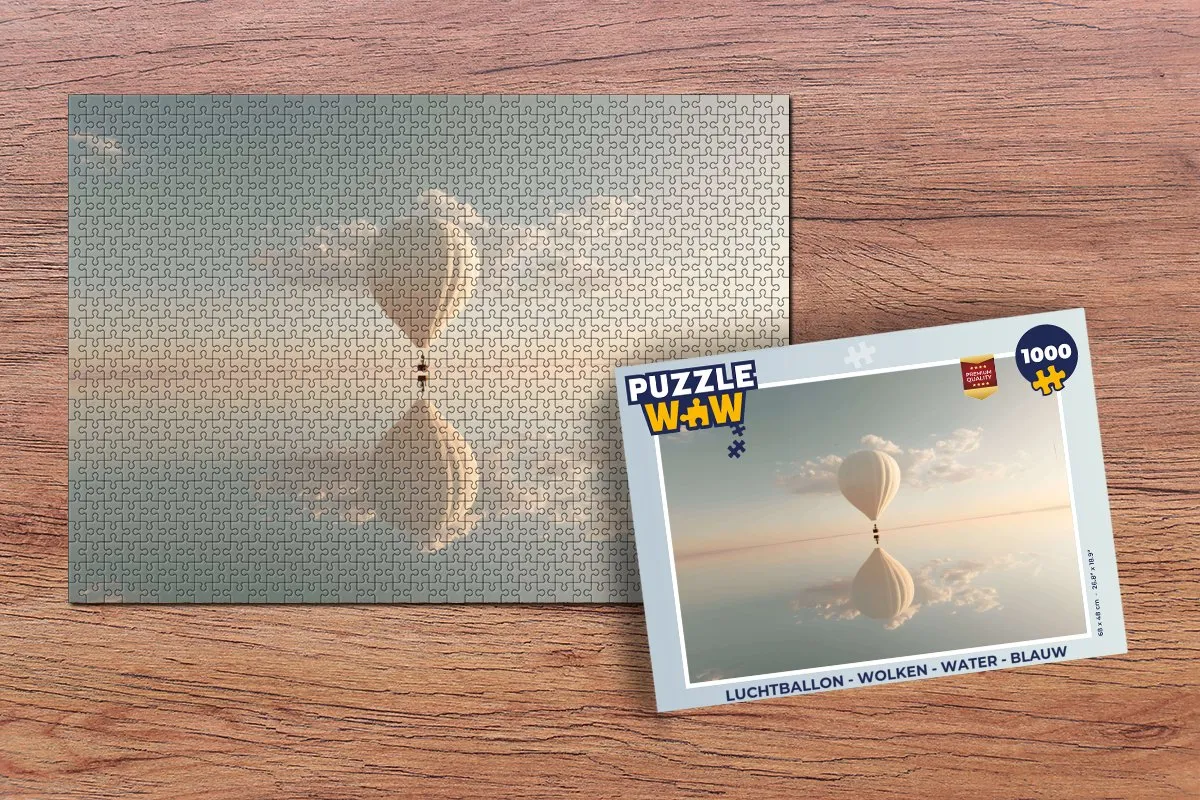 PuzzleWow Luchtballon Wolken Water Legpuzzel 1000 Stuks