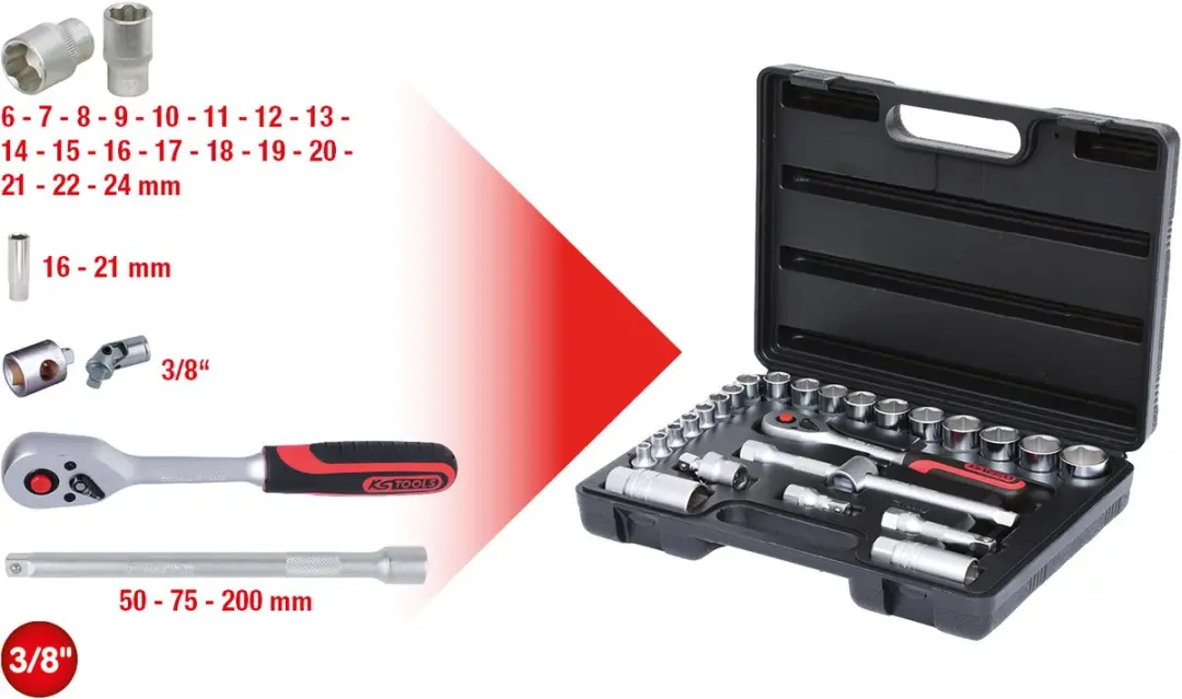 KS Tools 911.0626 Doppendoos Bit Set - 26 stuks - afbeelding 3 van 5