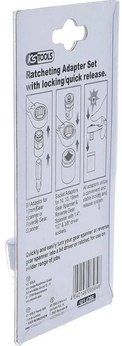 KS Tools 503.4286 Dopsleuteladapterset - Aandrijving Vierkant - afbeelding 3 van 4