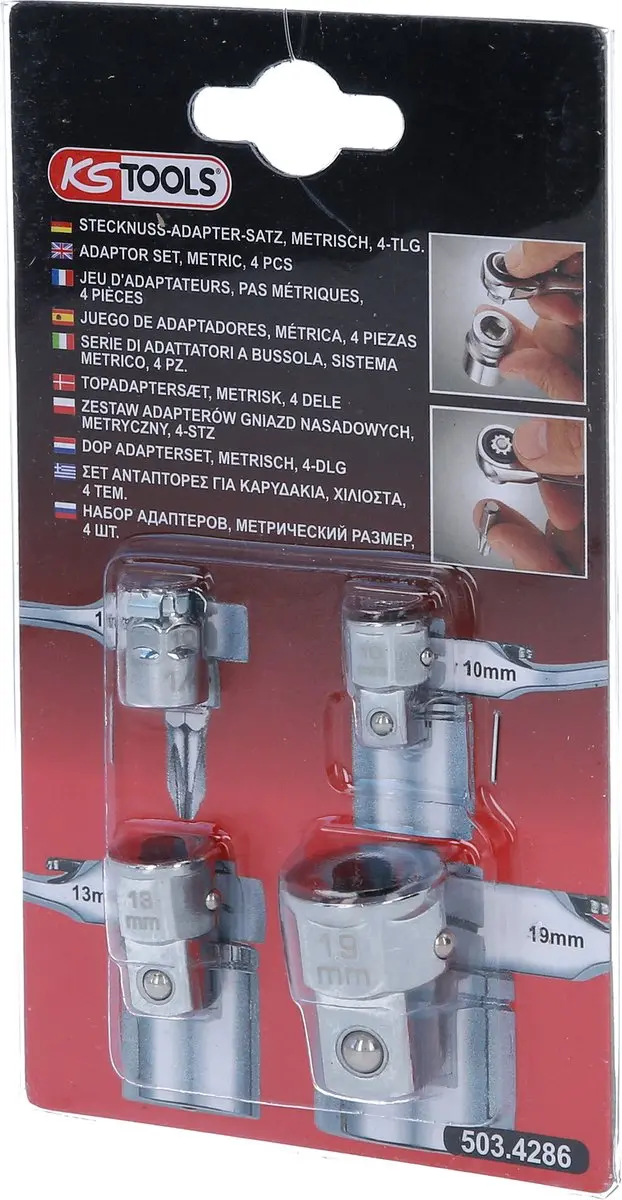 KS Tools 503.4286 Dopsleuteladapterset - Aandrijving Vierkant - afbeelding 4 van 4