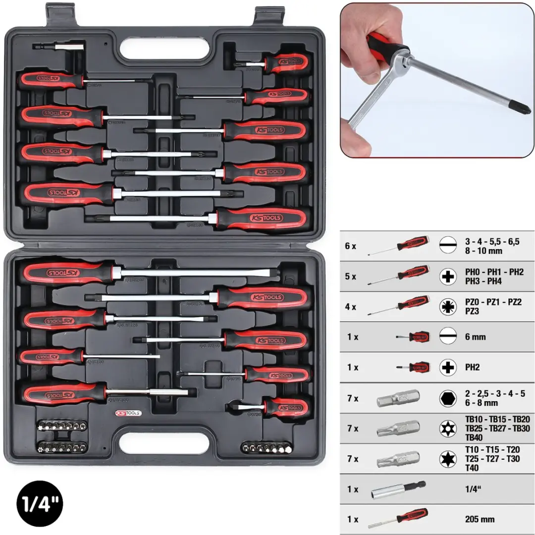 KS Tools Ergotor Schroevendraaierset 159.0100 - 39 stuks - afbeelding 3 van 6