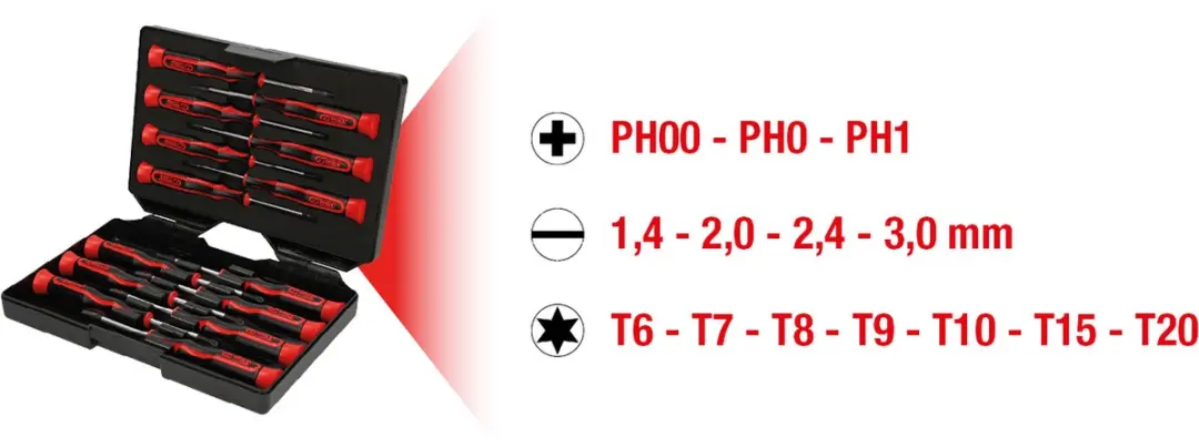 KS Tools 500.7170 Schroevendraaierset Elektronica - 14 stuks - afbeelding 3 van 5