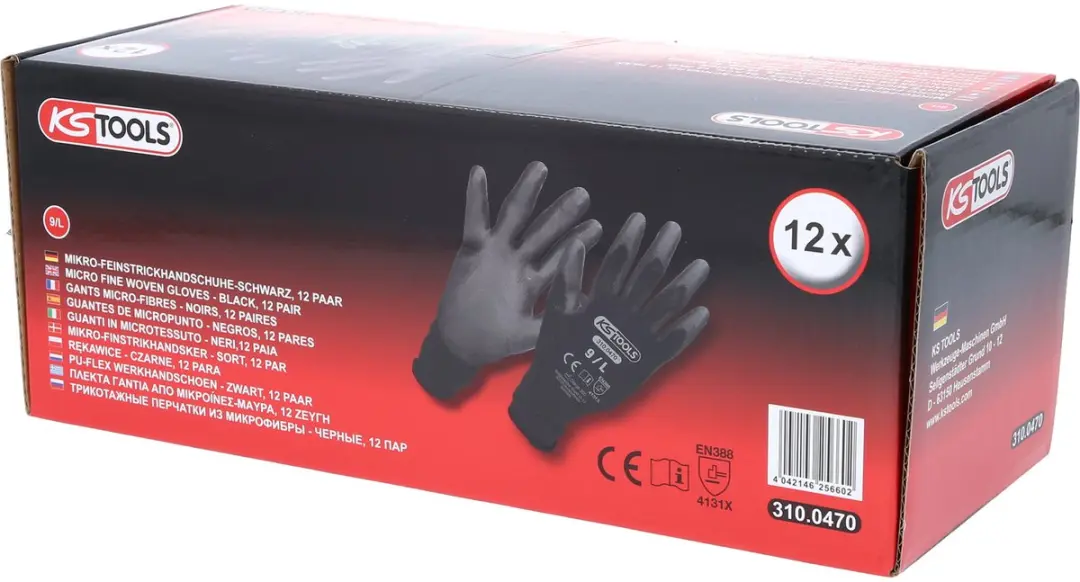 KS Tools Werkhandschoenen Zwart - L - 12 Paar - afbeelding 4 van 6
