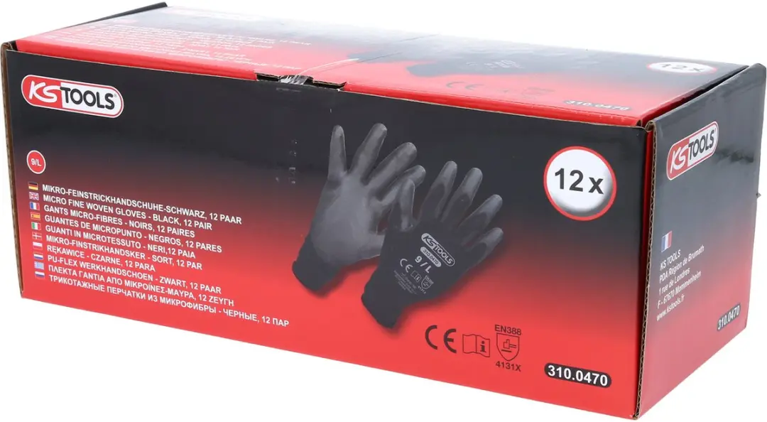 KS Tools Werkhandschoenen Zwart - L - 12 Paar - afbeelding 2 van 6