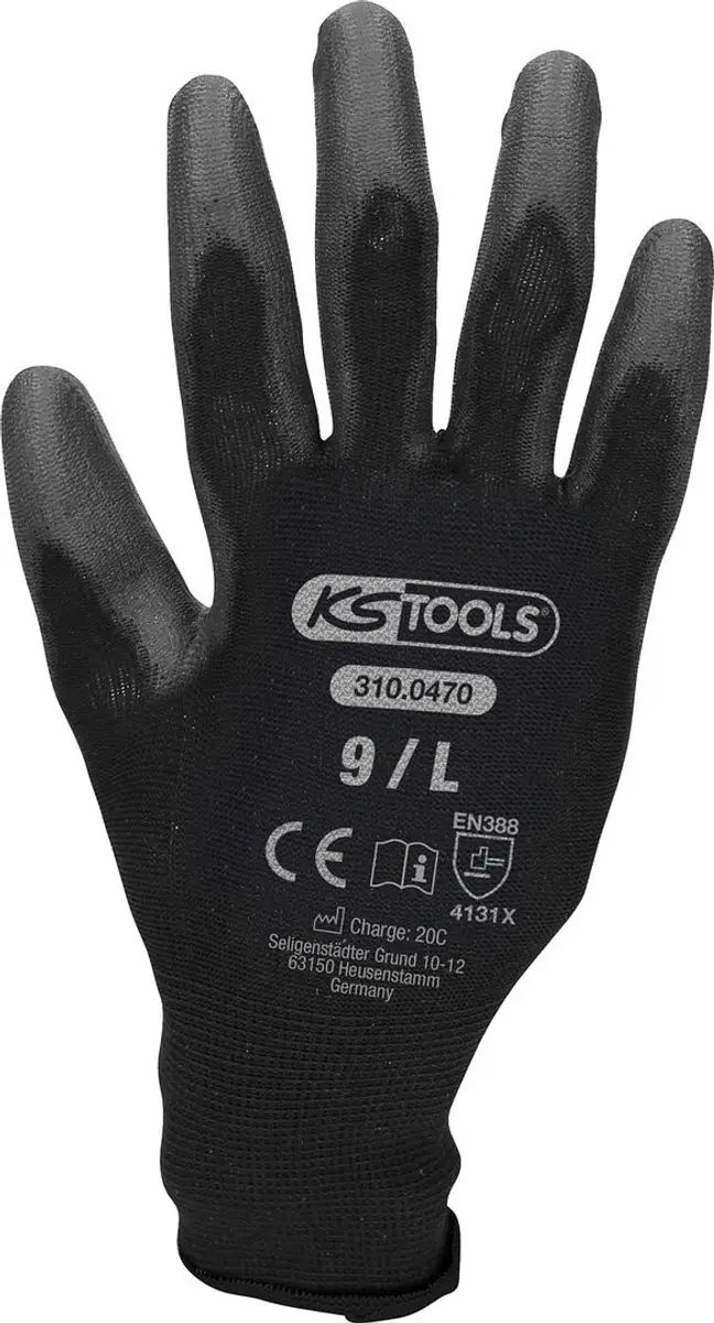 KS Tools Werkhandschoenen Zwart - L - 12 Paar - afbeelding 6 van 6