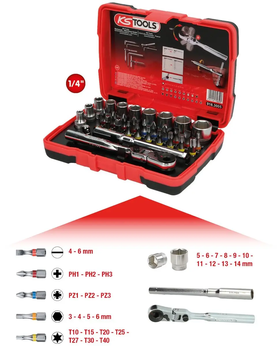 KS Tools 918.3005 1/4" TORSIONbitset