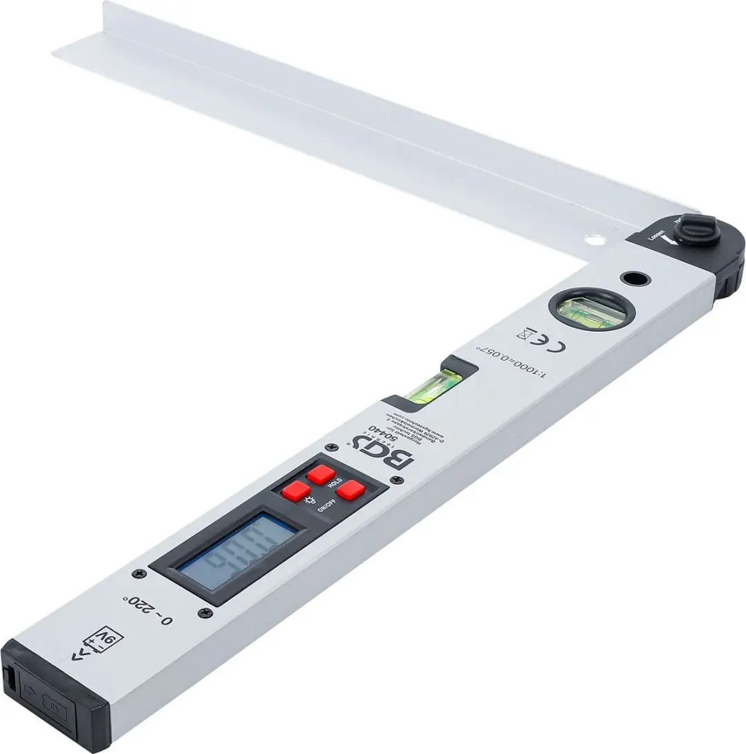 BGS technic Digitale LCD-hoekmeter met waterpas 450mm - afbeelding 3 van 6