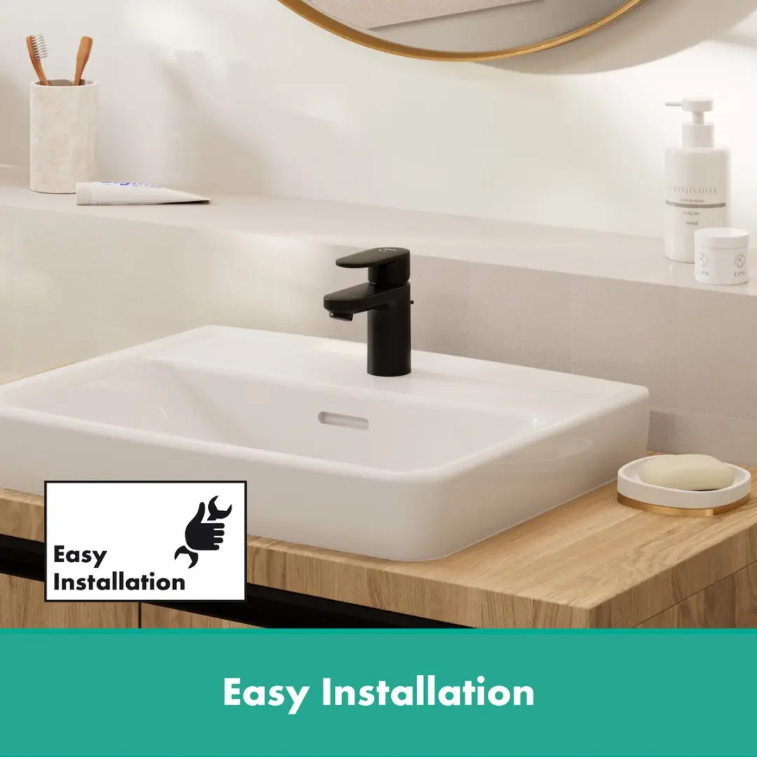 Hansgrohe Vernis Shape Wastafelmengkraan 70 - Ééngreeps - Mat Zwart - afbeelding 4 van 6