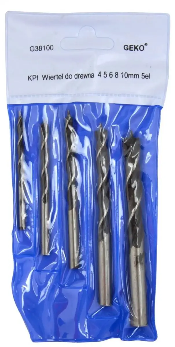 GEKO Houtboorset 5-delig - 4-10 mm - Spiraalvormig - afbeelding 2 van 2