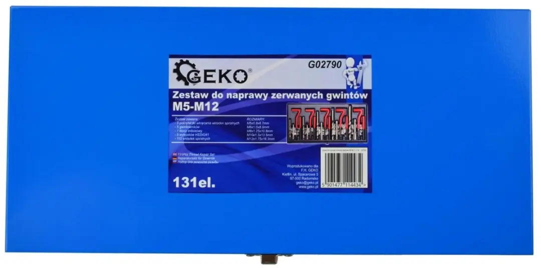 GEKO Schroefdraad reparatieset M5-M12 - 131-delig - afbeelding 4 van 6