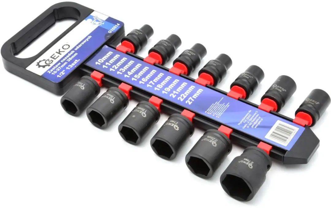 GEKO Impact Dopsleutelset - 6-punts - 13-delig 10-27mm - afbeelding 3 van 4