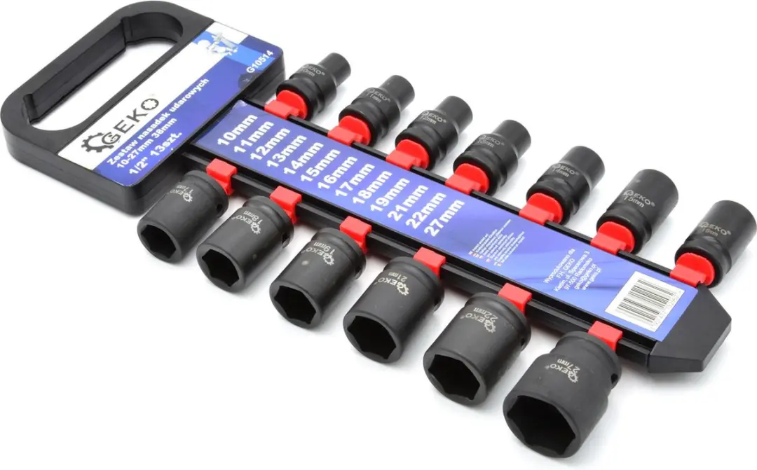 GEKO Impact Dopsleutelset - 6-punts - 13-delig 10-27mm - afbeelding 4 van 4