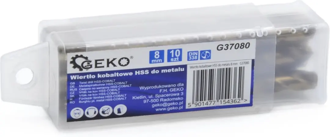 GEKO HSS M35 Metaalboor 8mm - 5% Kobalt - 10 stuks - afbeelding 4 van 6