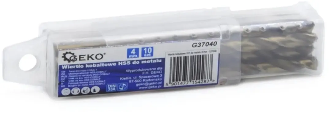 GEKO Metaalboor HSS M35 Cobalt 4mm - 10 stuks - afbeelding 2 van 6