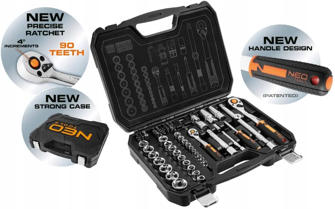NEO Doppenkist 1/2" & 1/4" Set 73 Delen CrV