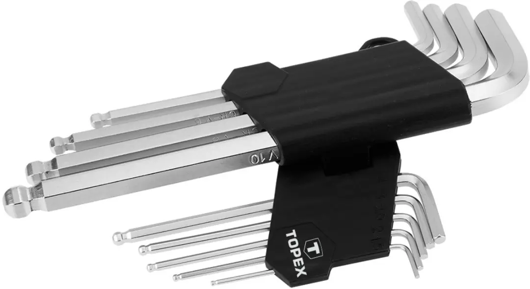 Topex Lange Inbussleutelset 9-delig 1.5-10mm - afbeelding 2 van 6